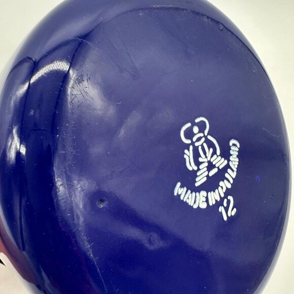 Vintage Enamel Jar Canister Blue Hand Painted Flowers Cork Lid Poland Storage - Picture 6 of 9